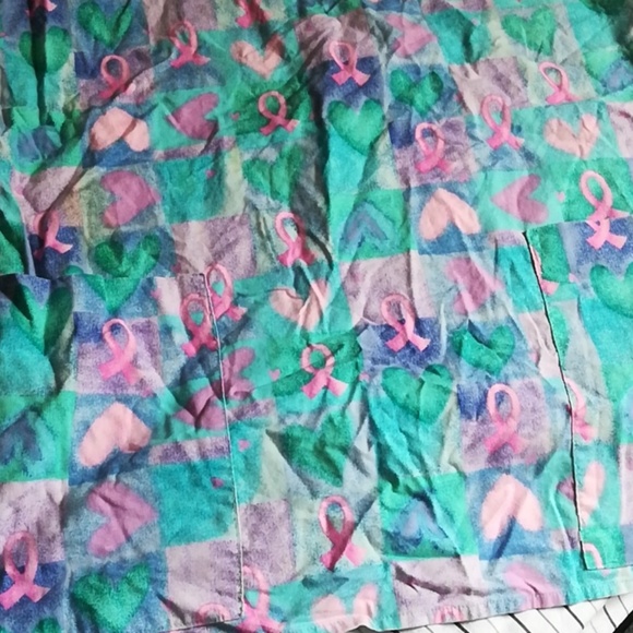 Breast cancer ribbon scrub top - Picture 3 of 3